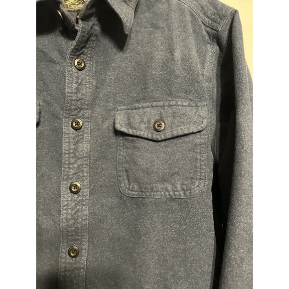 Grizzly Mountain Mens Shirt‎ Long Sleeve Chamois Flannel Blue Size Large Heavy - Picture 3 of 7